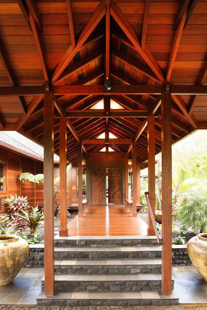 Photo of a world-inspired veranda in Hawaii.