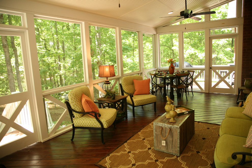 Large and airy Westchester GA screened porch Traditional Porch
