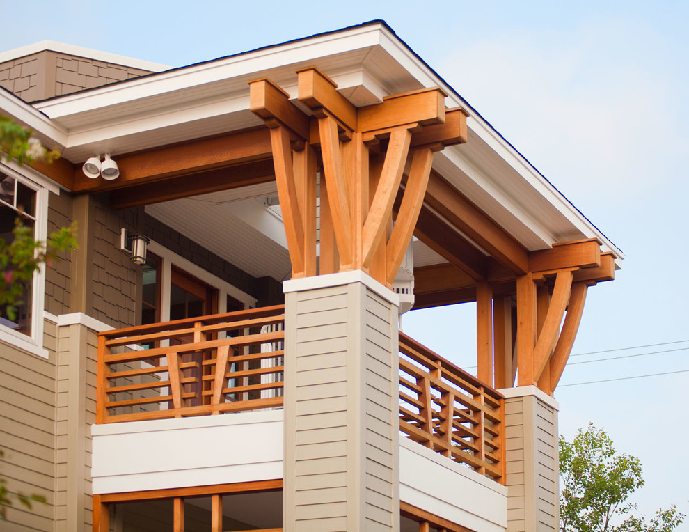 Idéer för en amerikansk veranda framför huset, med takförlängning