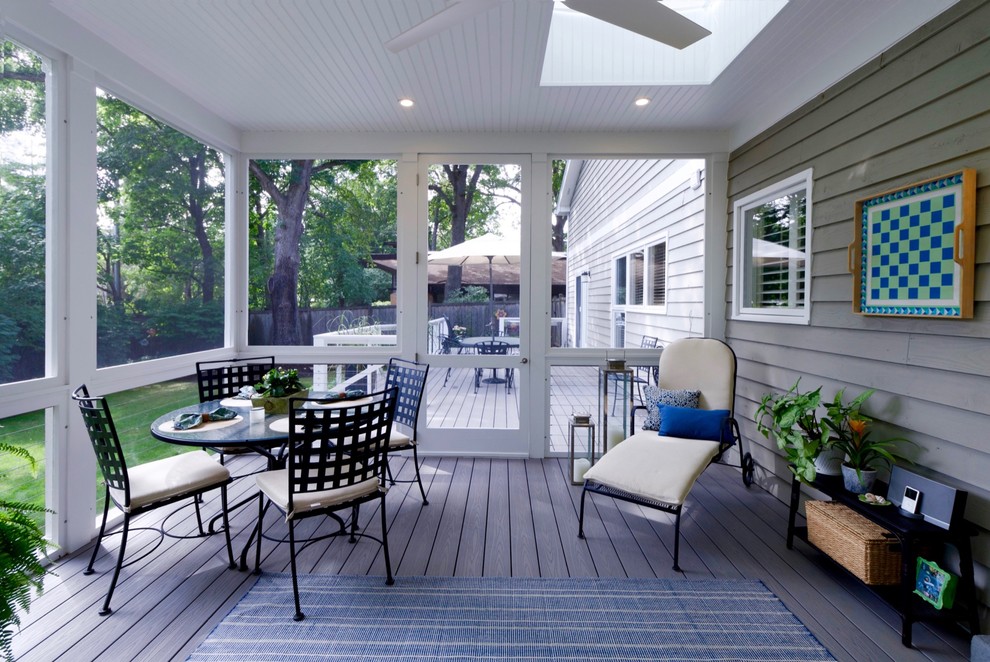 Low maintenance deck and screened porch Contemporary Porch