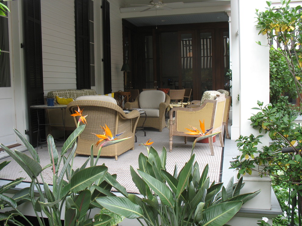 This is an example of a traditional porch design in New Orleans.