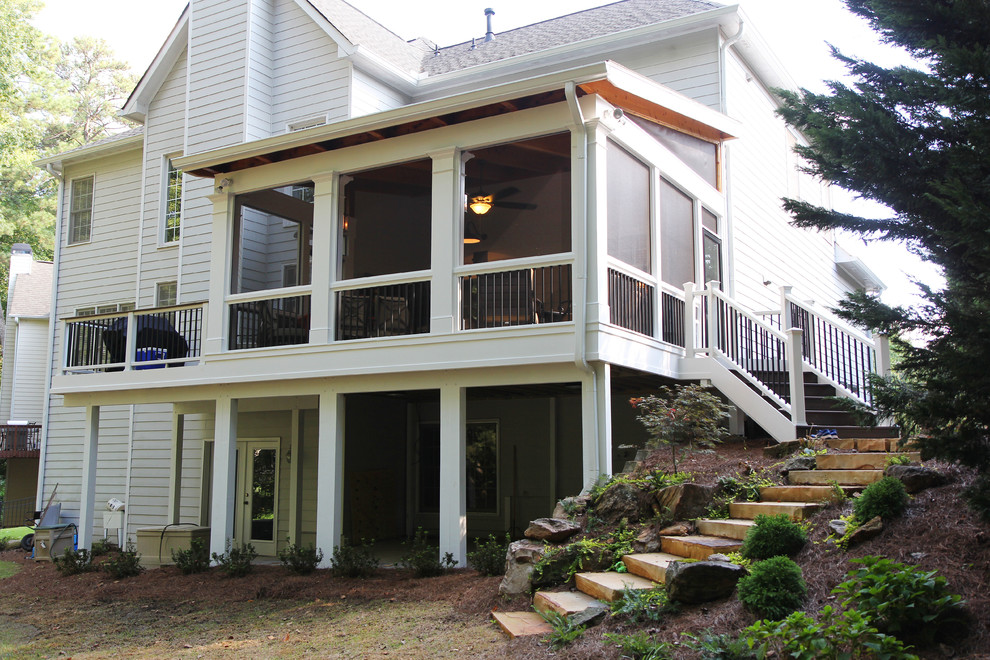 Marietta, GA Shed Roof Screen Porch & Deck (AFTER) Transitional