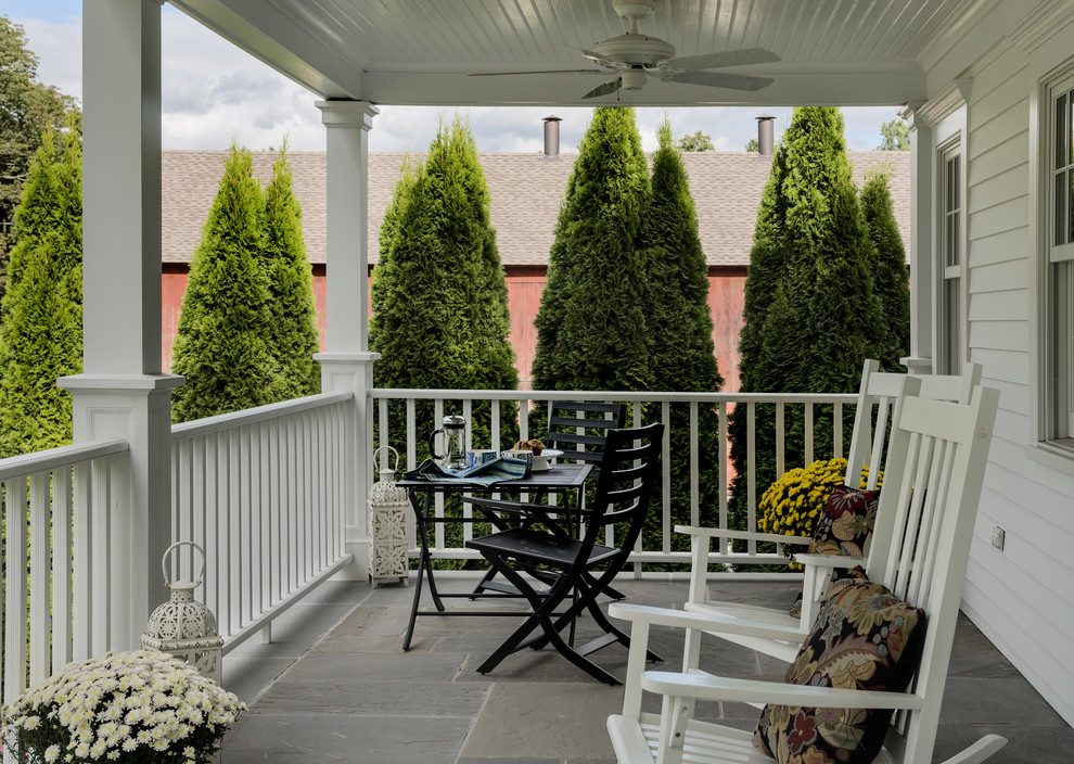 This is an example of a traditional front porch design in New York.