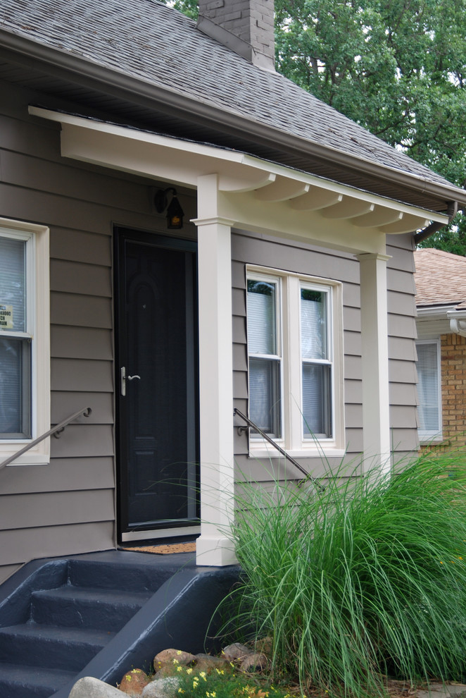 Misson awning Craftsman Porch Detroit by Fred Sons Remodeling