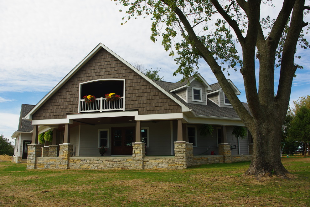 Modern Day Farm House Farmhouse Porch St Louis by Architecturally Designed Inc