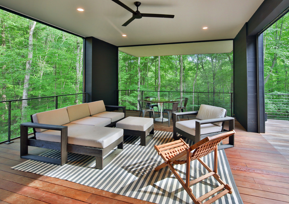 Modern Hillside Custom Home in Chapel Hill, NC Modern Porch Raleigh by Bold Construction