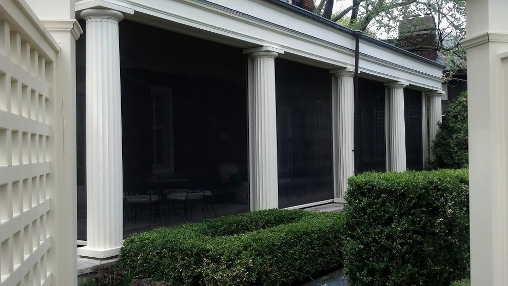 Motorized ScreensPorch with columns Porch Chicago by Retractable
