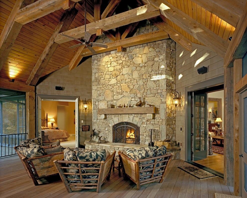 Inspiration for a rustic porch remodel in Other