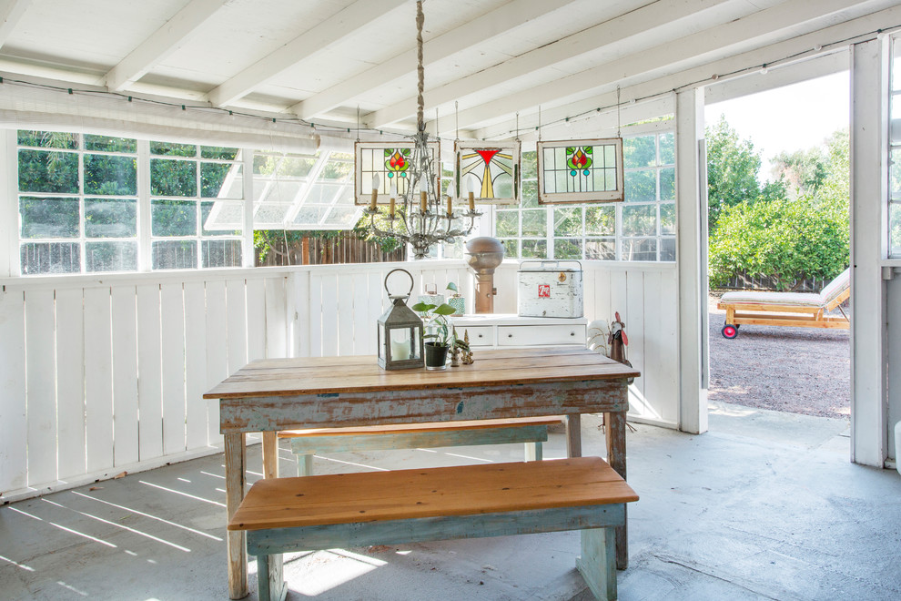 Inspiration for an eclectic porch remodel in Other