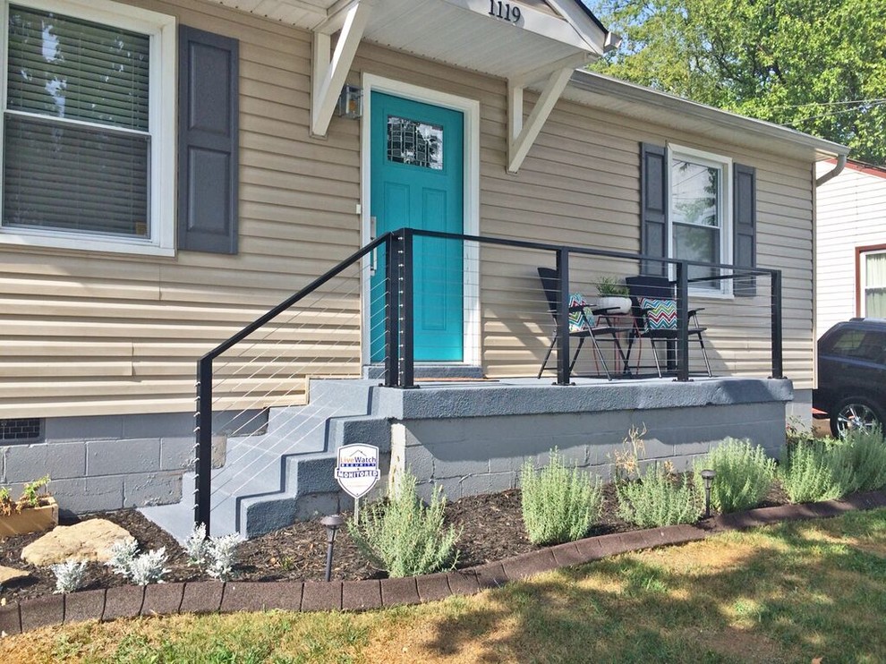 Nashville, TN: Black Aluminum Post & Top Rail with Stainless Cable ...