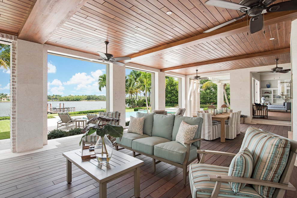 Photo of a nautical veranda in Miami.