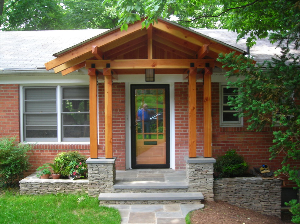 New porch on a brick rambler Craftsman Porch DC Metro by Paul