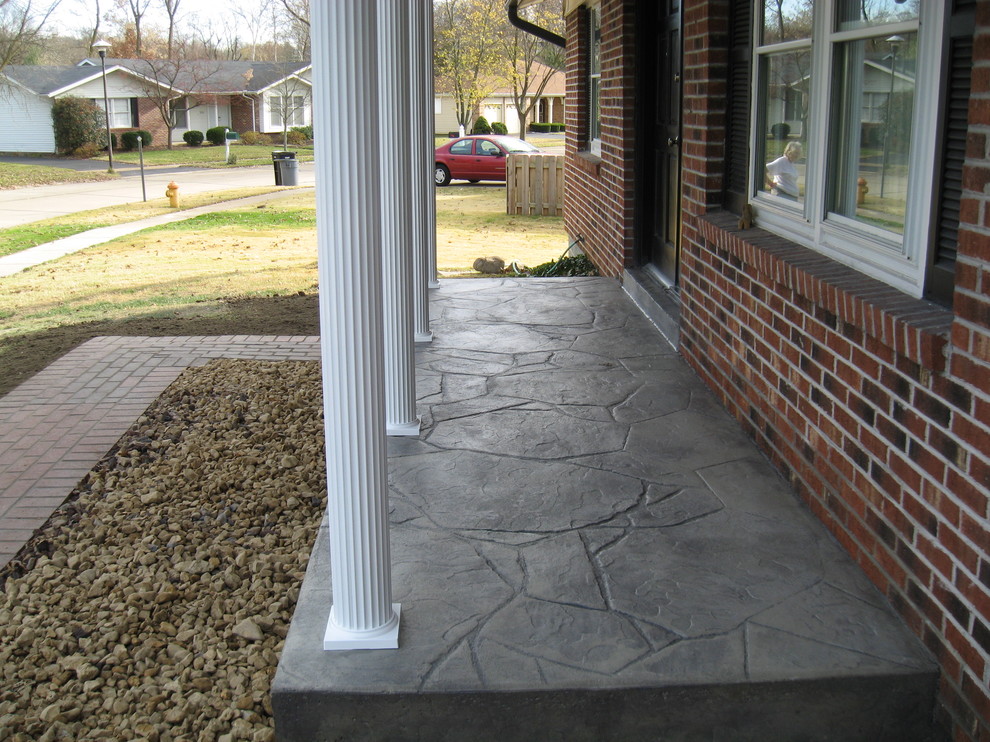 New Stamped Concrete Porch and Posts - Porch - St Louis - by Benhardt ...