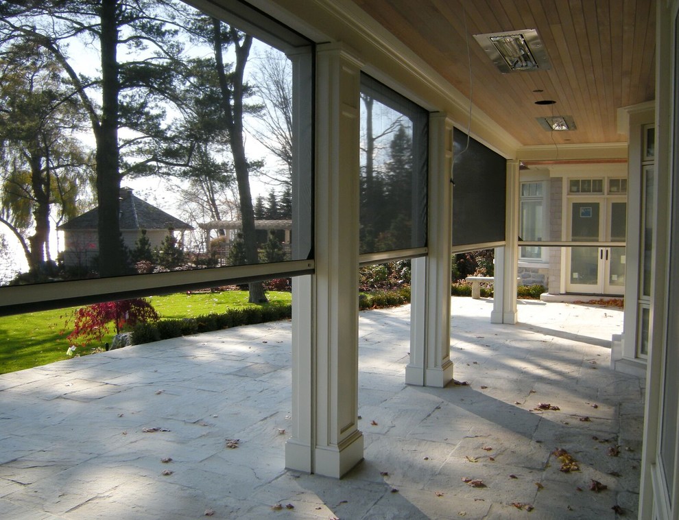 Oakville Motorized Screens on Breezeway Traditional Porch Toronto