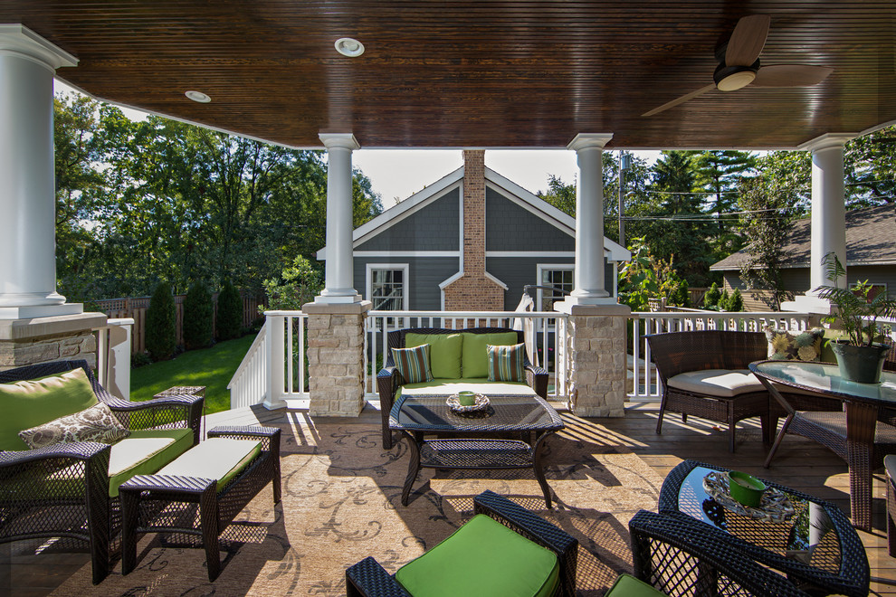 Outdoor Living Space With Covered Patio Fireplace ...
