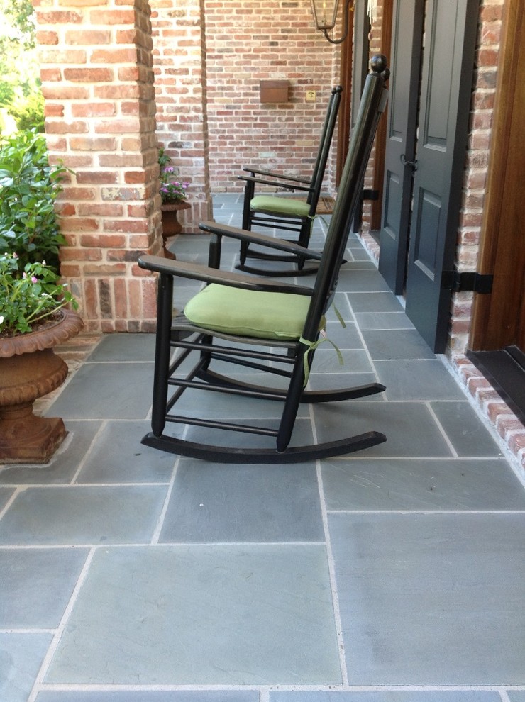 Outdoor Stone Flooring and Stone Accents Traditional Porch