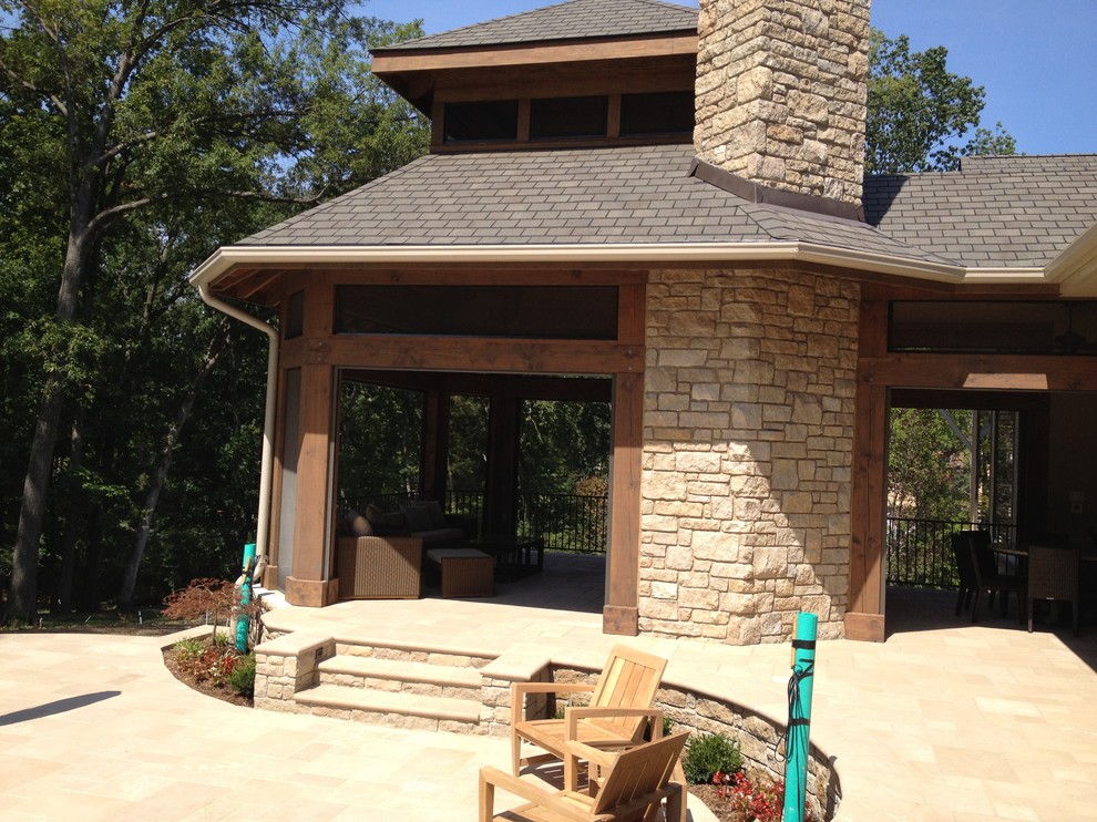 Phantom Executive Screens (Mechanized) and Fixed Screens Traditional Porch St Louis by
