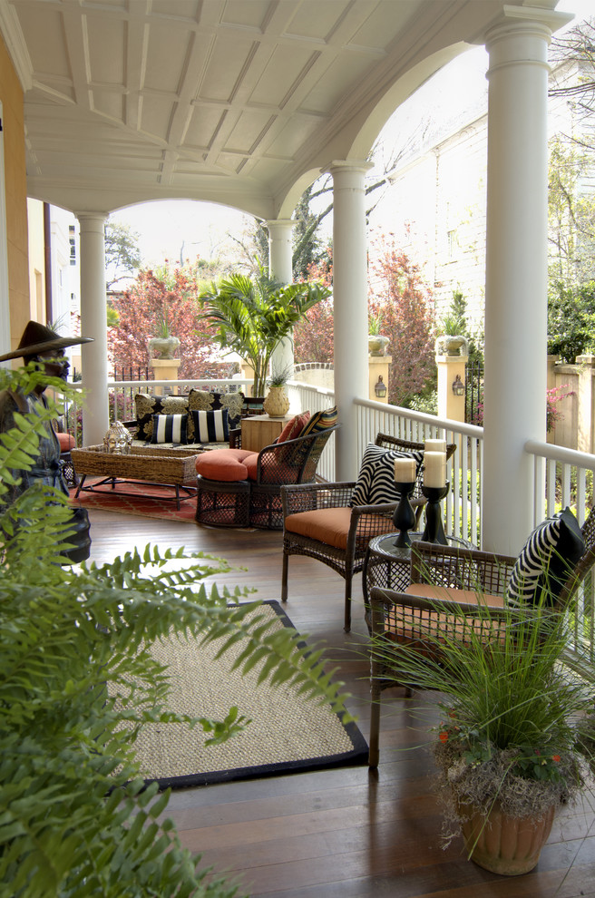 This is an example of a traditional veranda in Charleston.