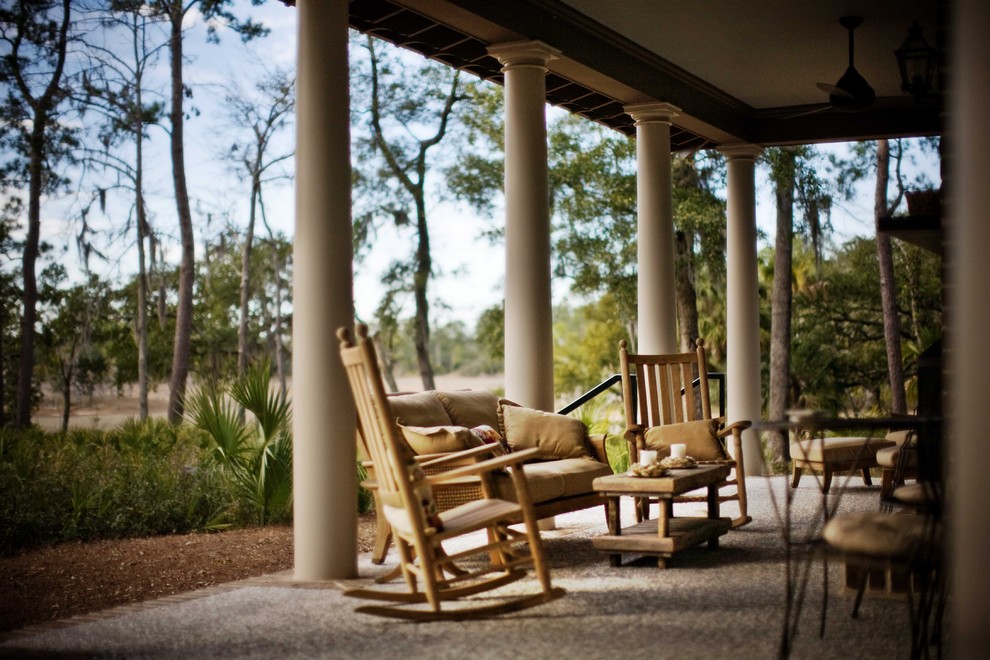 This is an example of a classic veranda in Charleston.