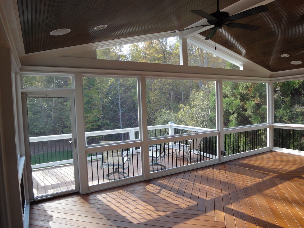 Raleigh Screen Porch with Fireplace Traditional Porch Raleigh