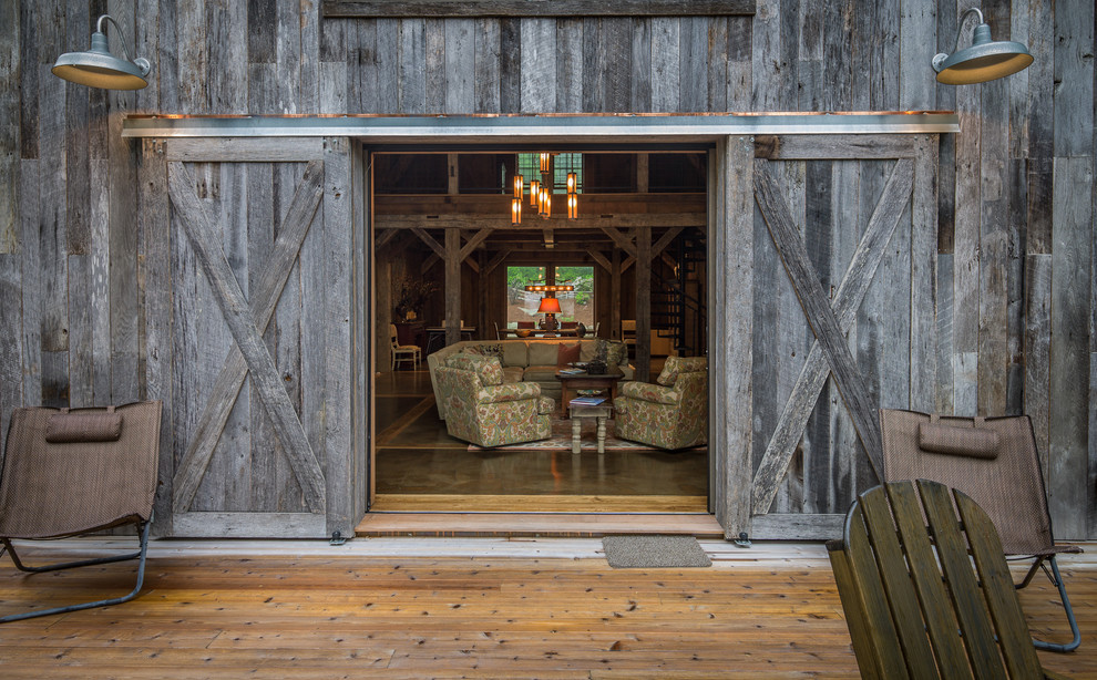 Reclaimed Wood Timber Frame Barn Home Rustic Porch Charlotte By Carolina Timberworks