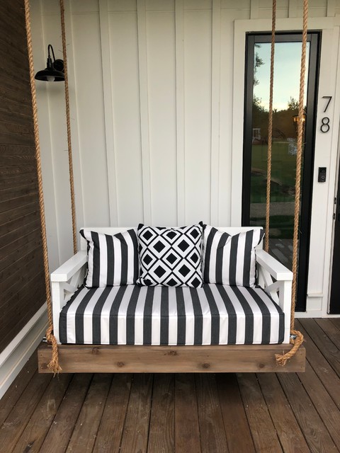 Cozy porch swing bed with Sunbrella cushions Transitional