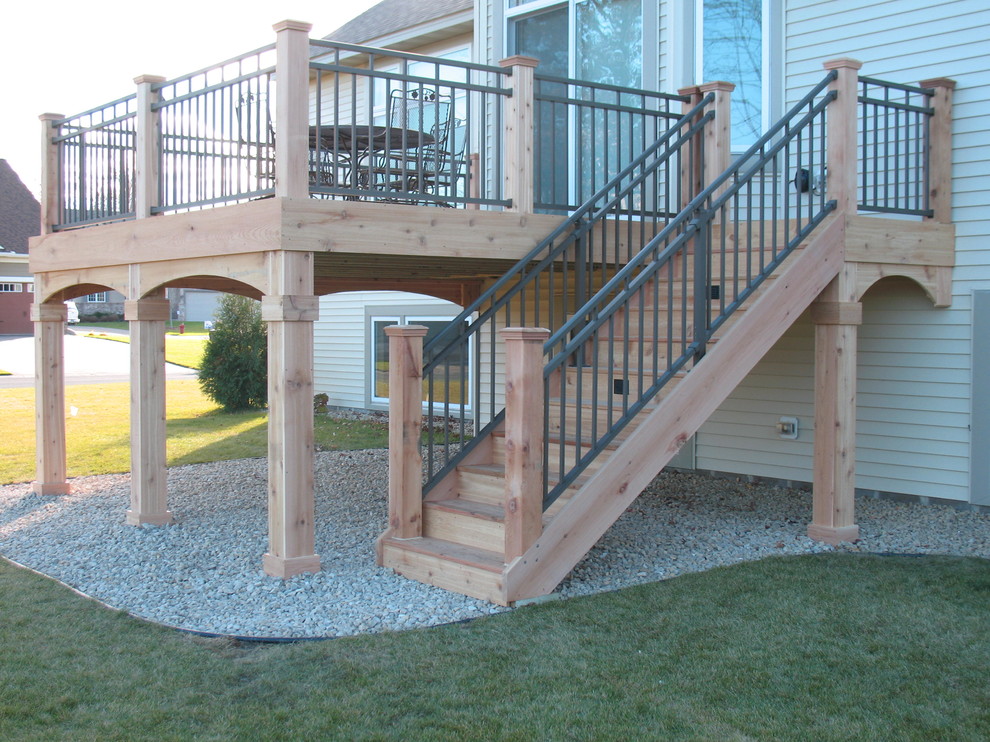 This is an example of a traditional porch design in Minneapolis.