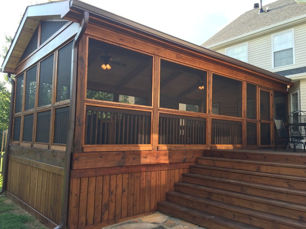 Screen Porch Addition Rustic Porch Other by Falconnier Design