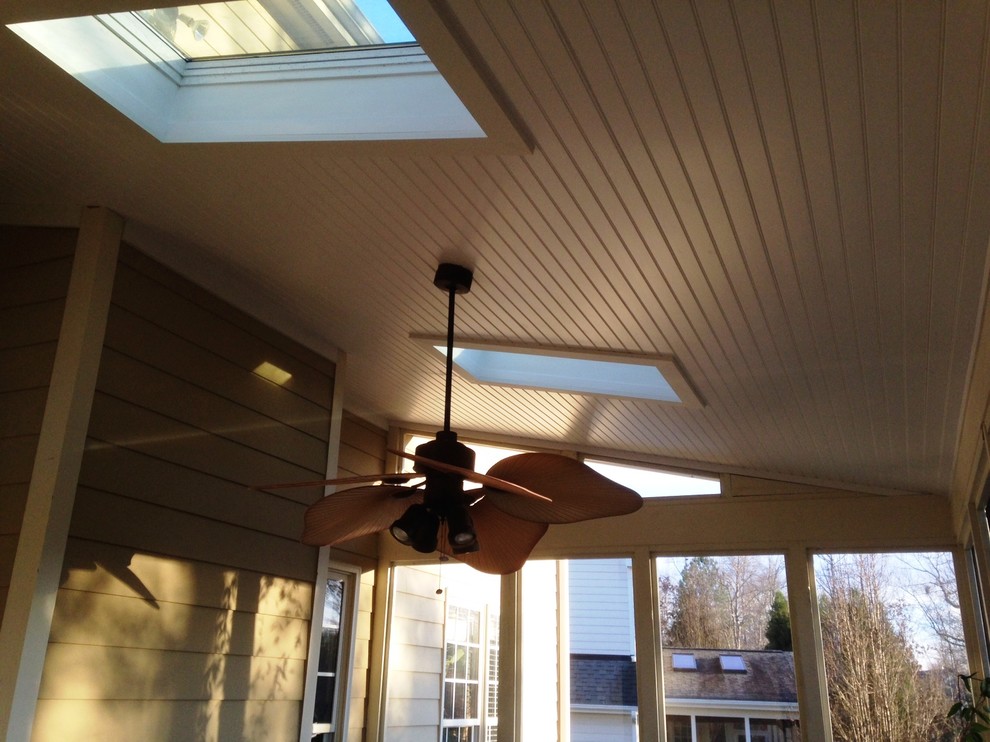 Screen Porch Ceiling After PVC Beadboard Craftsman Porch Raleigh