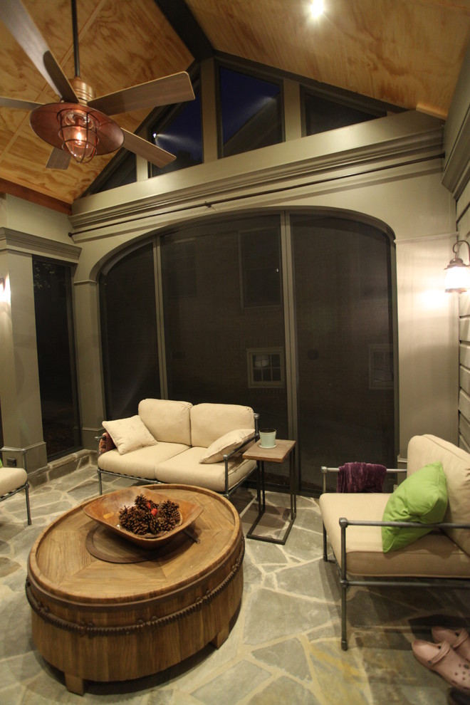 Screen porch design and build Craftsman Porch Atlanta by VV
