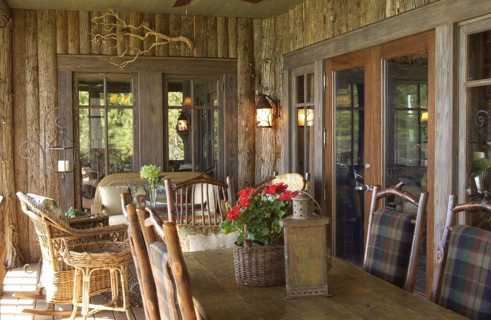 This is an example of a rustic veranda in Minneapolis.