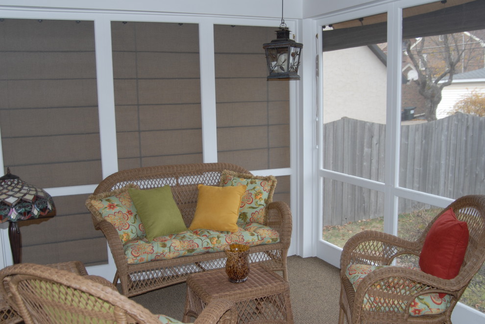 Screen Porch Shades Add Privacy Eclectic Porch Minneapolis By Weather Queen Shades Llc Houzz