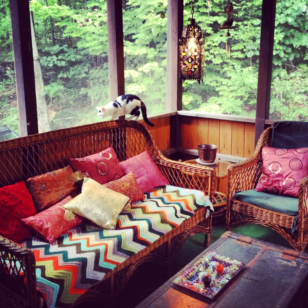 Inspiration for an eclectic porch remodel in Burlington