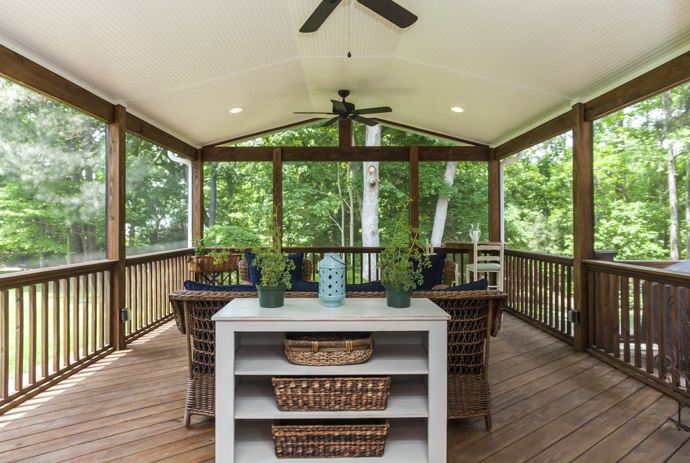 Screened In Porch and Deck Traditional Porch Raleigh by Asbury Remodeling & Construction
