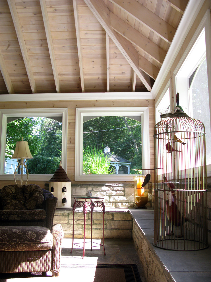 Screenedin Porch Interior View Traditional Porch Chicago by
