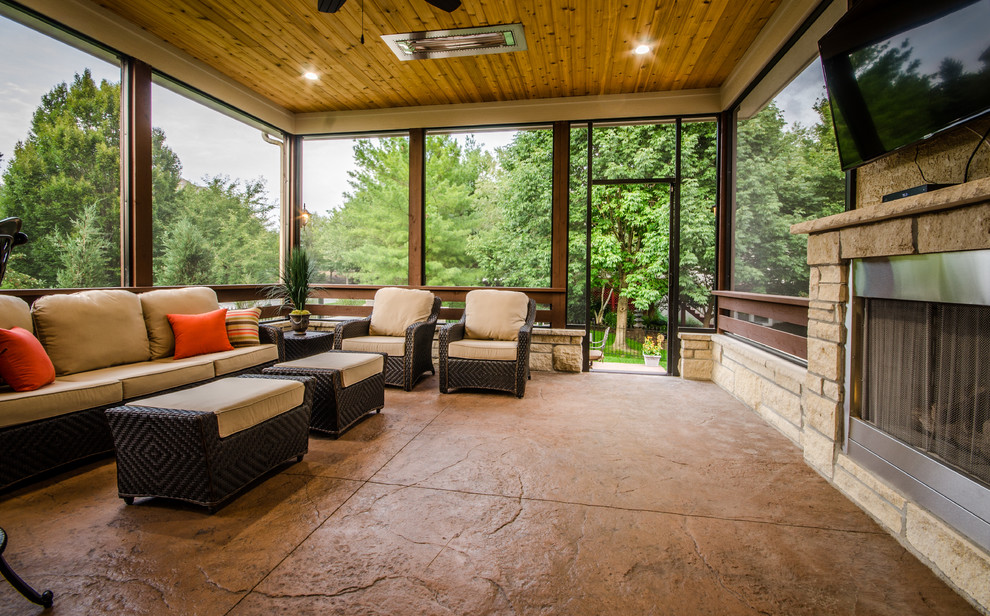 Screened Porch + Outdoor Grill Station Porch Kansas City by