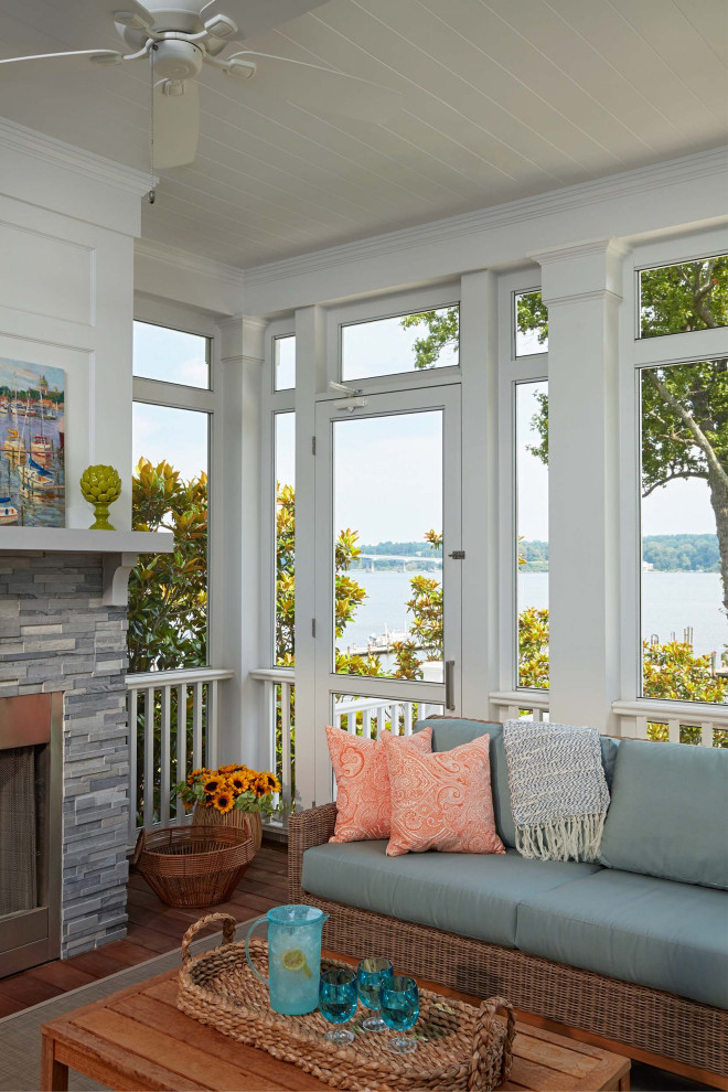 This is an example of a beach style veranda in Baltimore.
