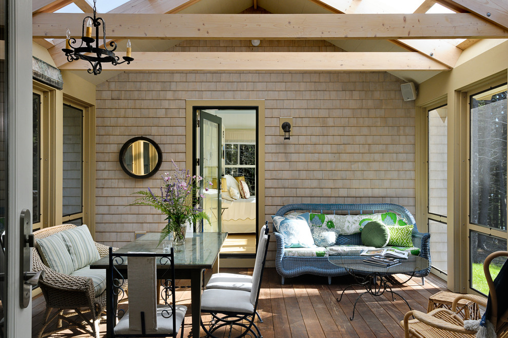 Small Point Cottage Beach Style Porch Portland Maine by Whitten