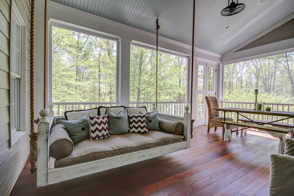 Southern Living Screened In Porch With Hanging Daybed Shabby Chic Style Porch Richmond By James River Construction Llc