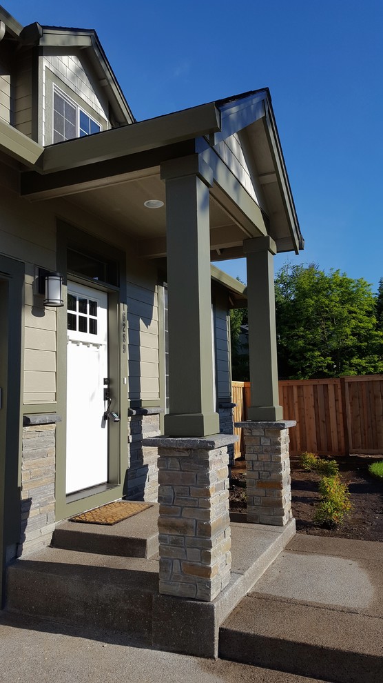 Stone VeneerOregon City Craftsman Porch Portland by Brown Bros