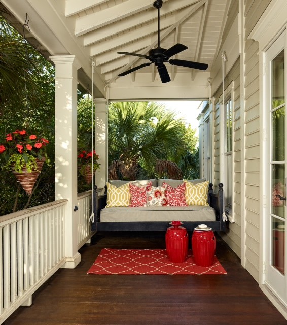 Design ideas for a world-inspired veranda in Charleston.
