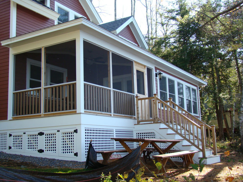 This is an example of a traditional porch design in Portland Maine.