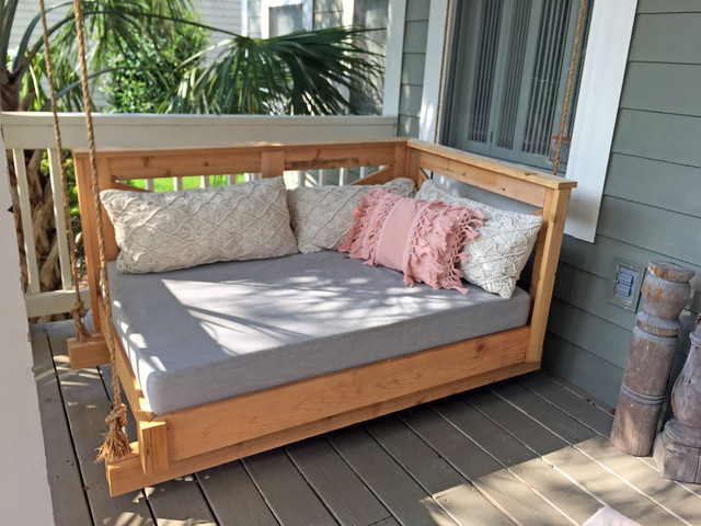 Sunbrella Canvas Granite custom porch swing cushion - Shabby-chic Style -  Veranda - Tampa - by Patio Lane | Houzz IE