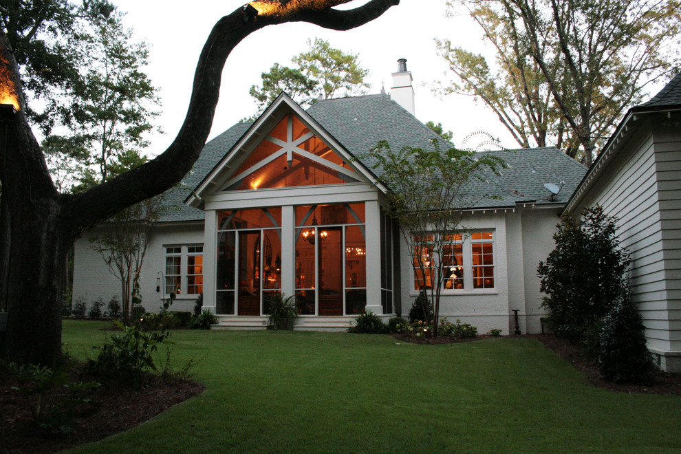 This is an example of a traditional porch design.