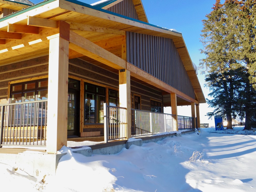 The Homestead Rustic Porch Calgary by Woodbeam Company Inc. Houzz