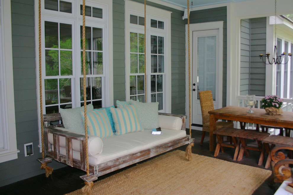 Inspiration for a country back porch remodel in Charleston
