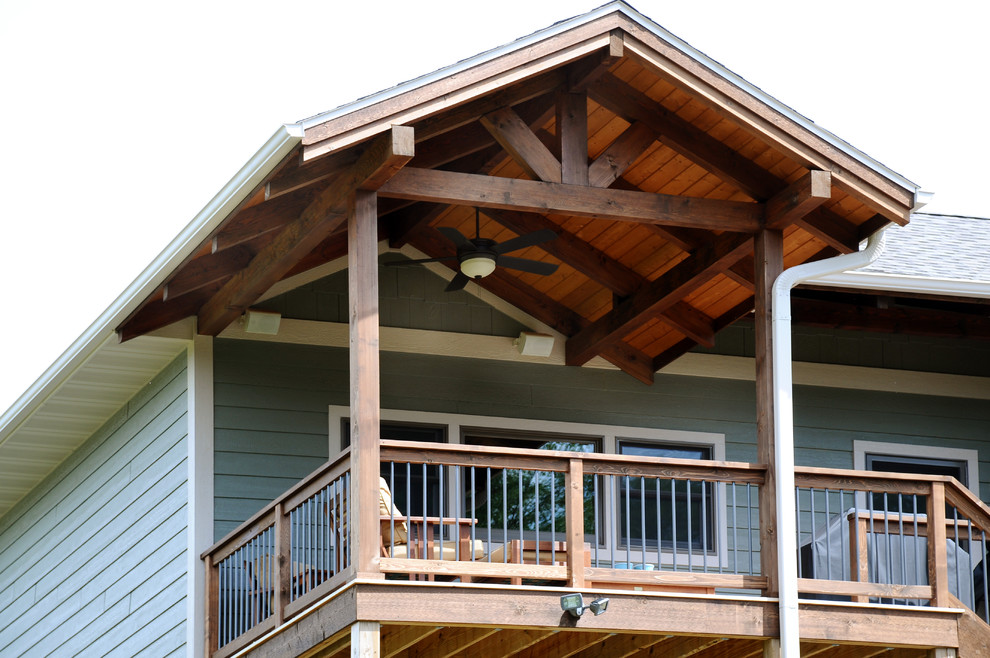 Timber Frame Covered Porch Rustic Porch Other by User Houzz