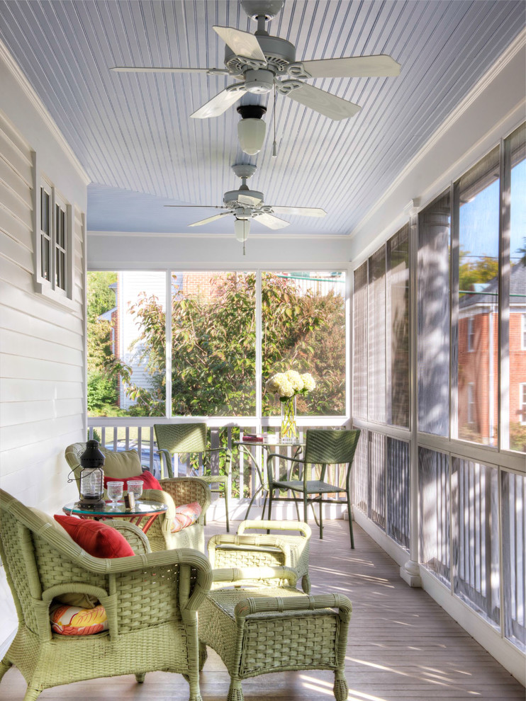 Inspiration for a timeless screened-in porch remodel in DC Metro
