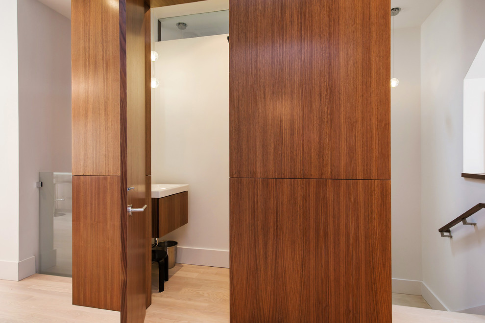 This is an example of a modern cloakroom in San Francisco.
