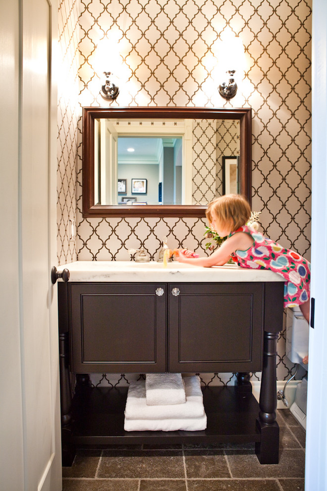 Example of a classic powder room design in St Louis